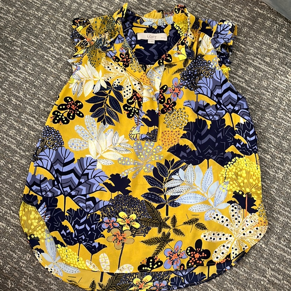 Loft Yellow Floral Blouse